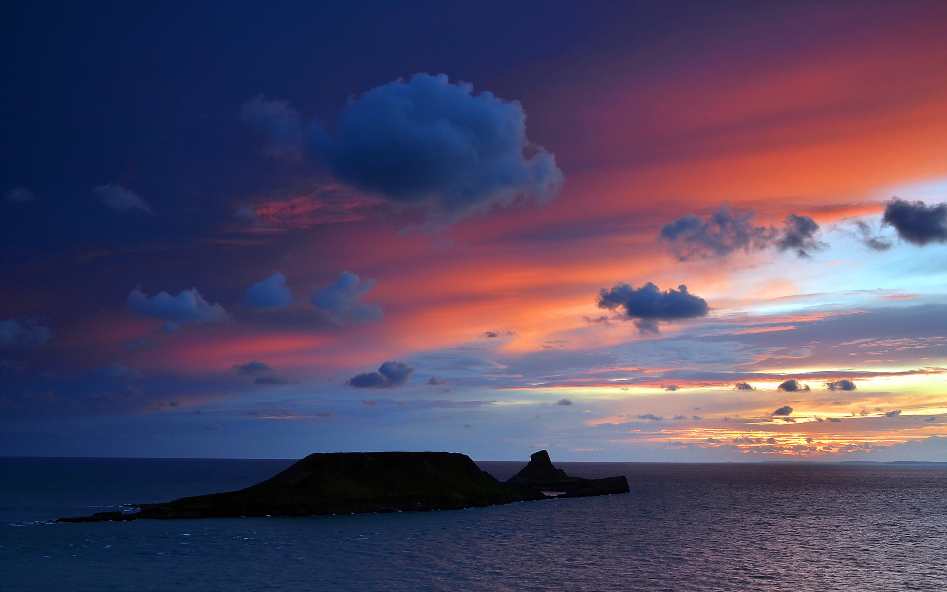 coucher de soleil mer paysage