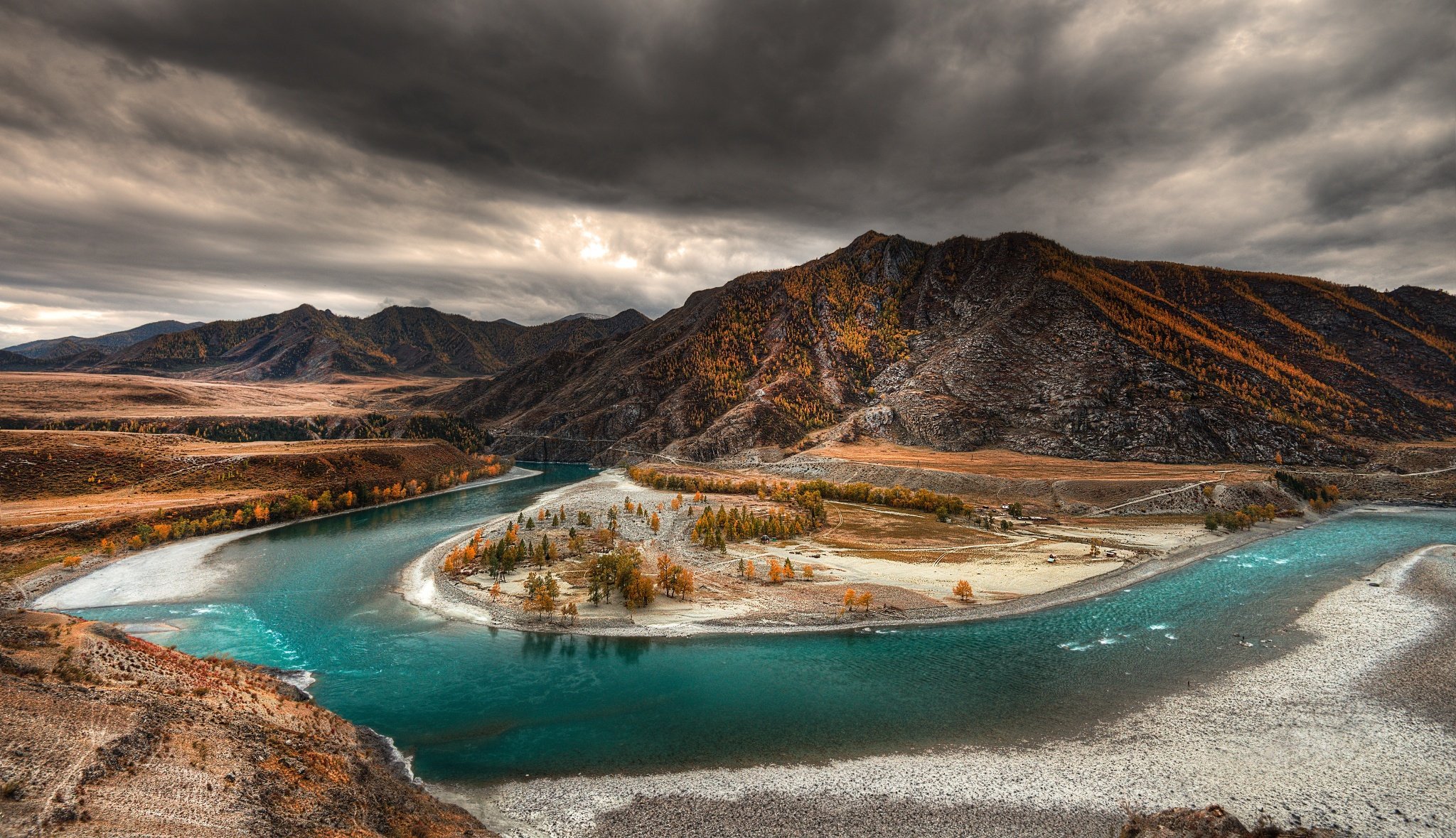 altai merger chui katun mountain autumn ed gordeev