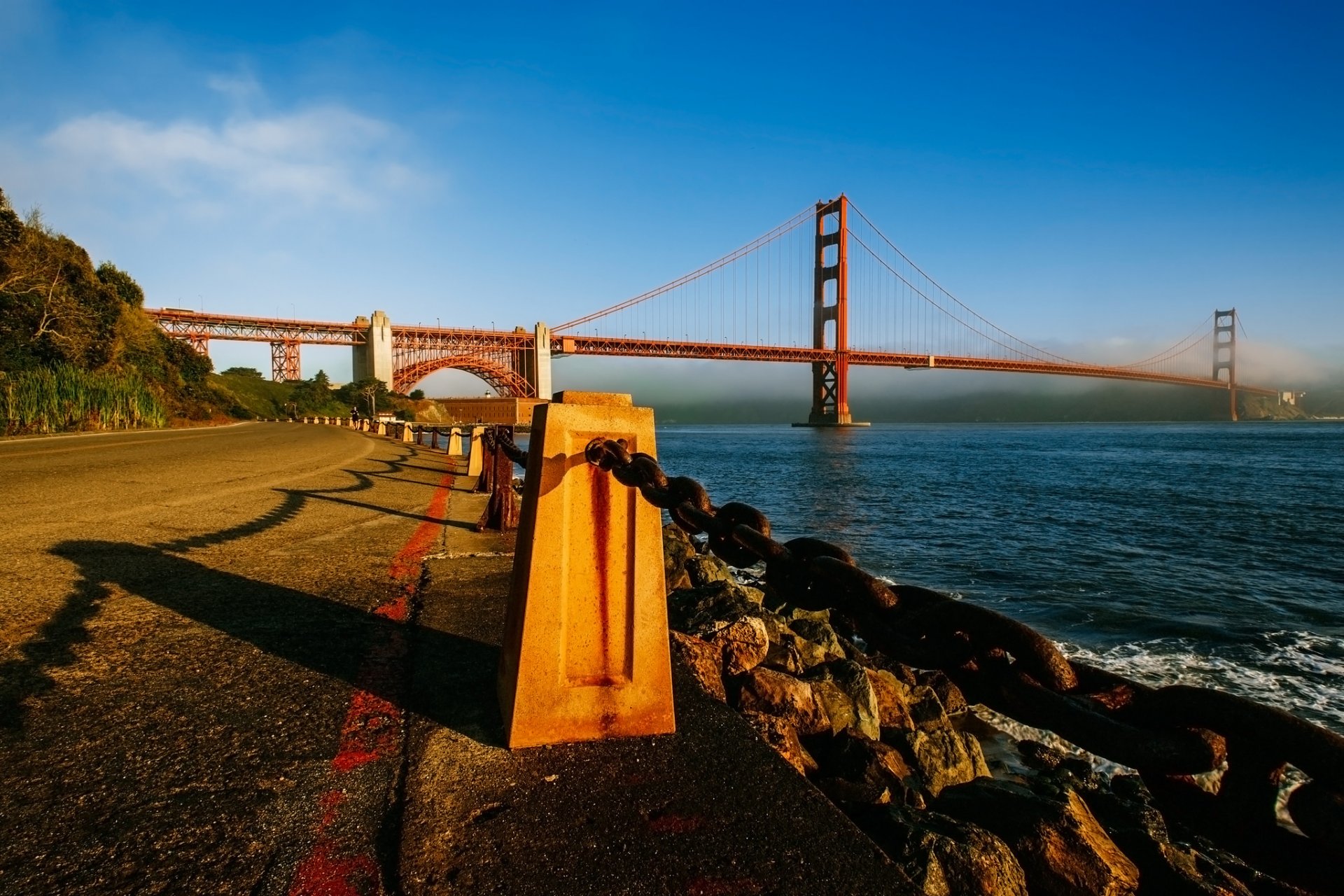 san francisco most golden gate niebo łańcuch droga zatoka