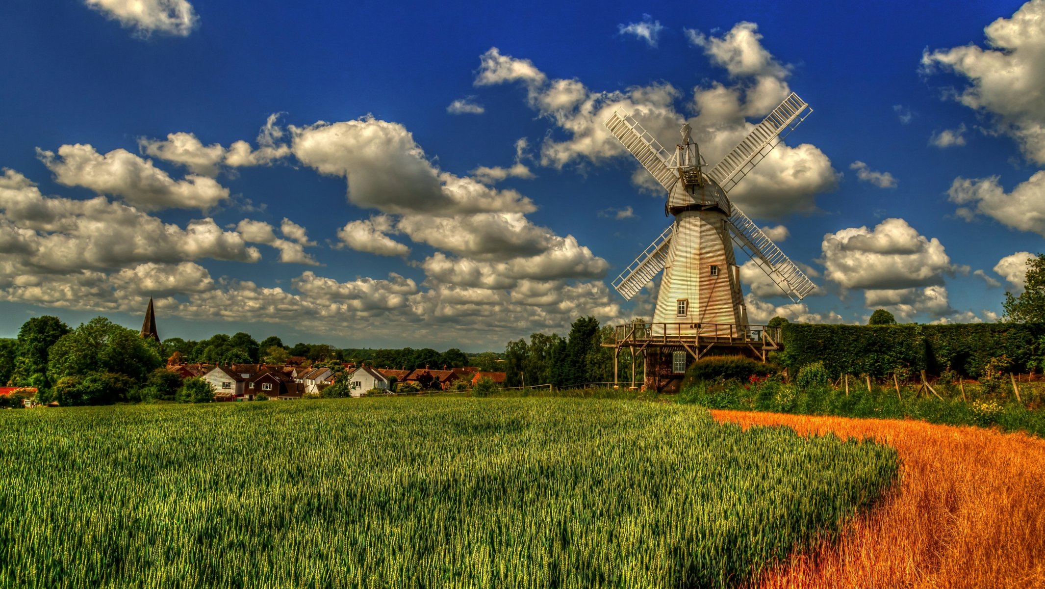 moulin inférieur woodchurch kent angleterre woodchurch moulin champ nuages village