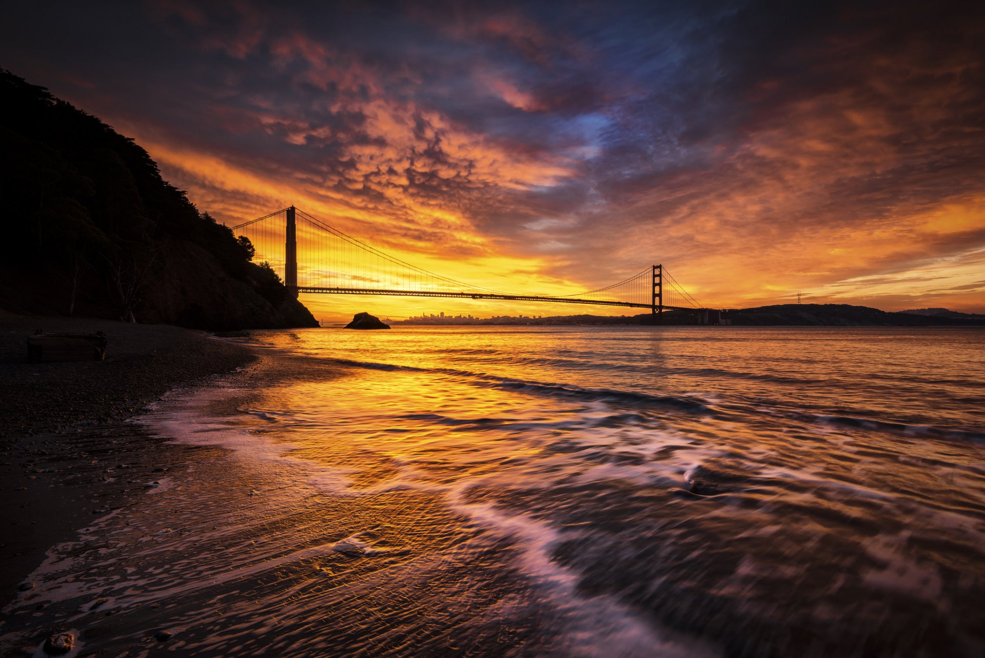 cielo nuvole bagliore stretto ponte golden gate san francisco stati uniti