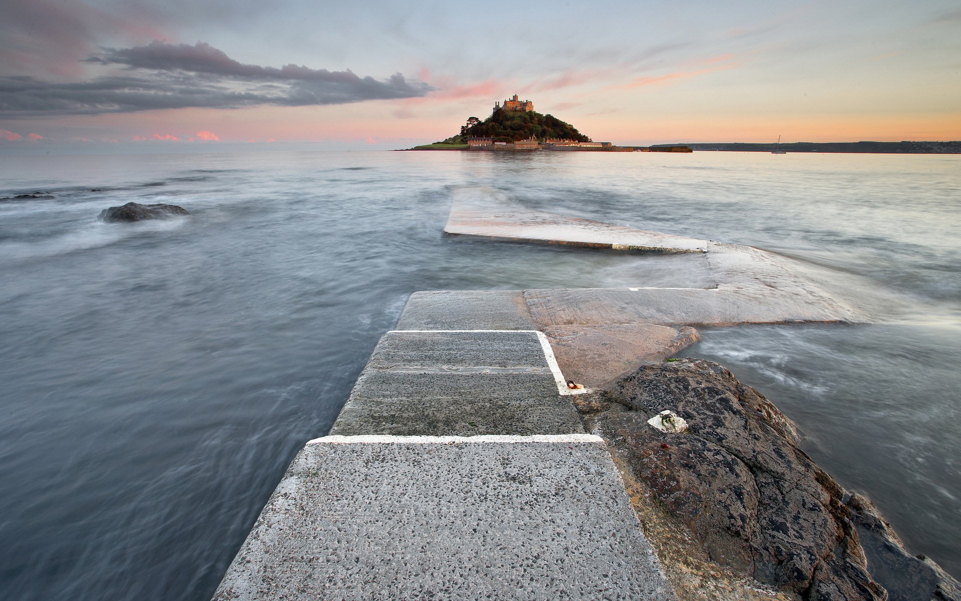 англия marazion st.michaels moun маяк море пейзаж