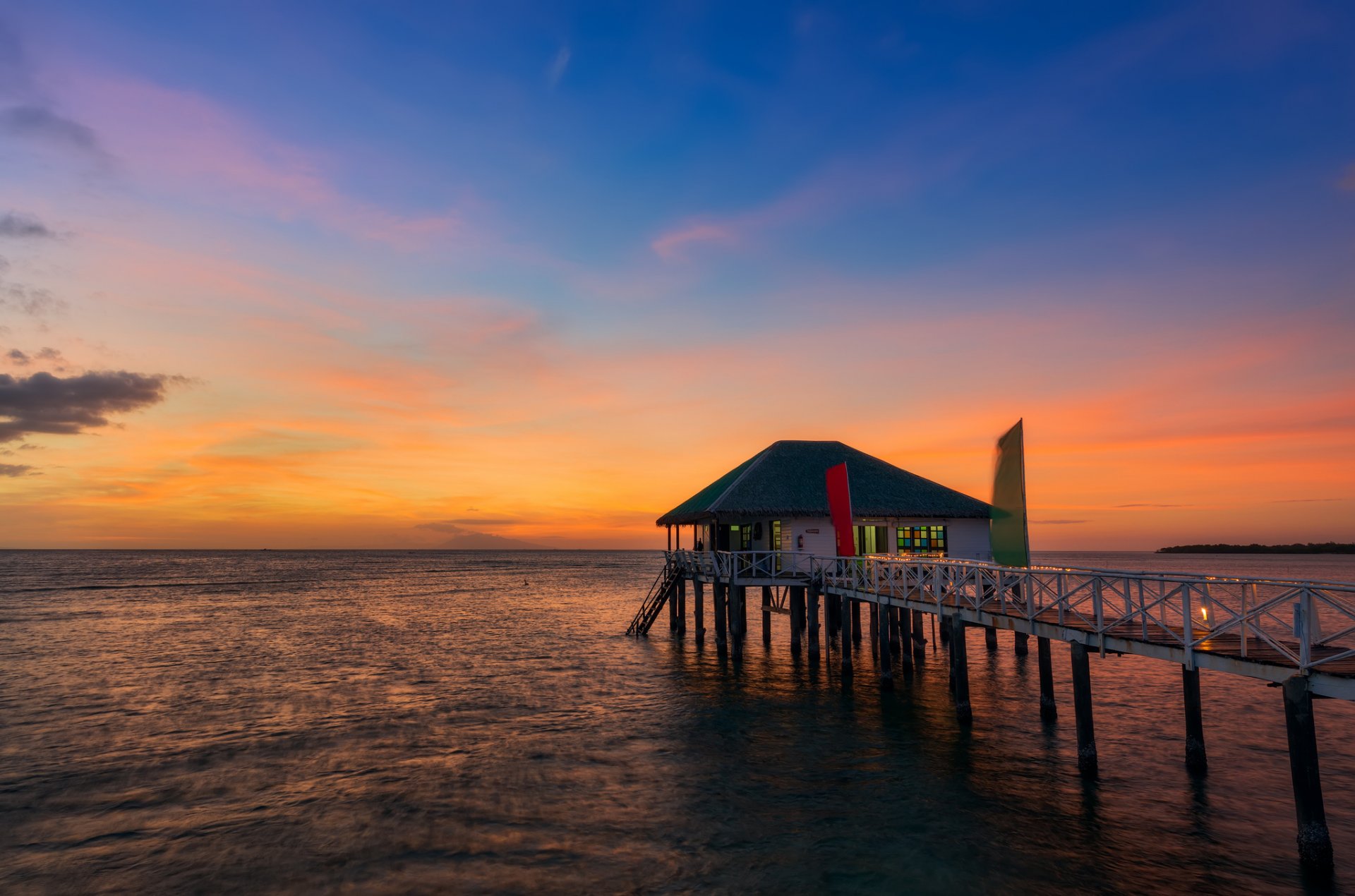 villa mare sera tramonto