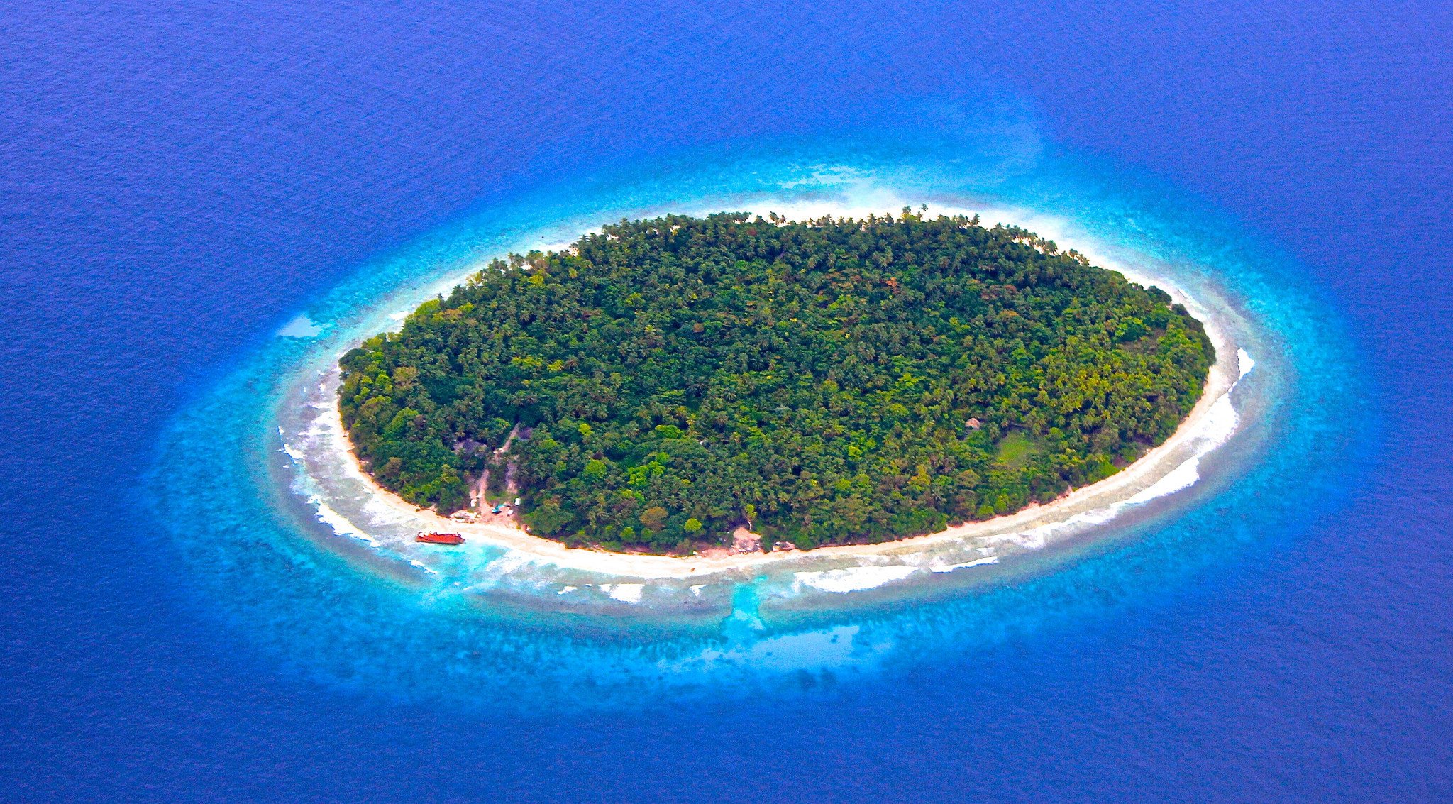 maldive isola barriera corallina oceano