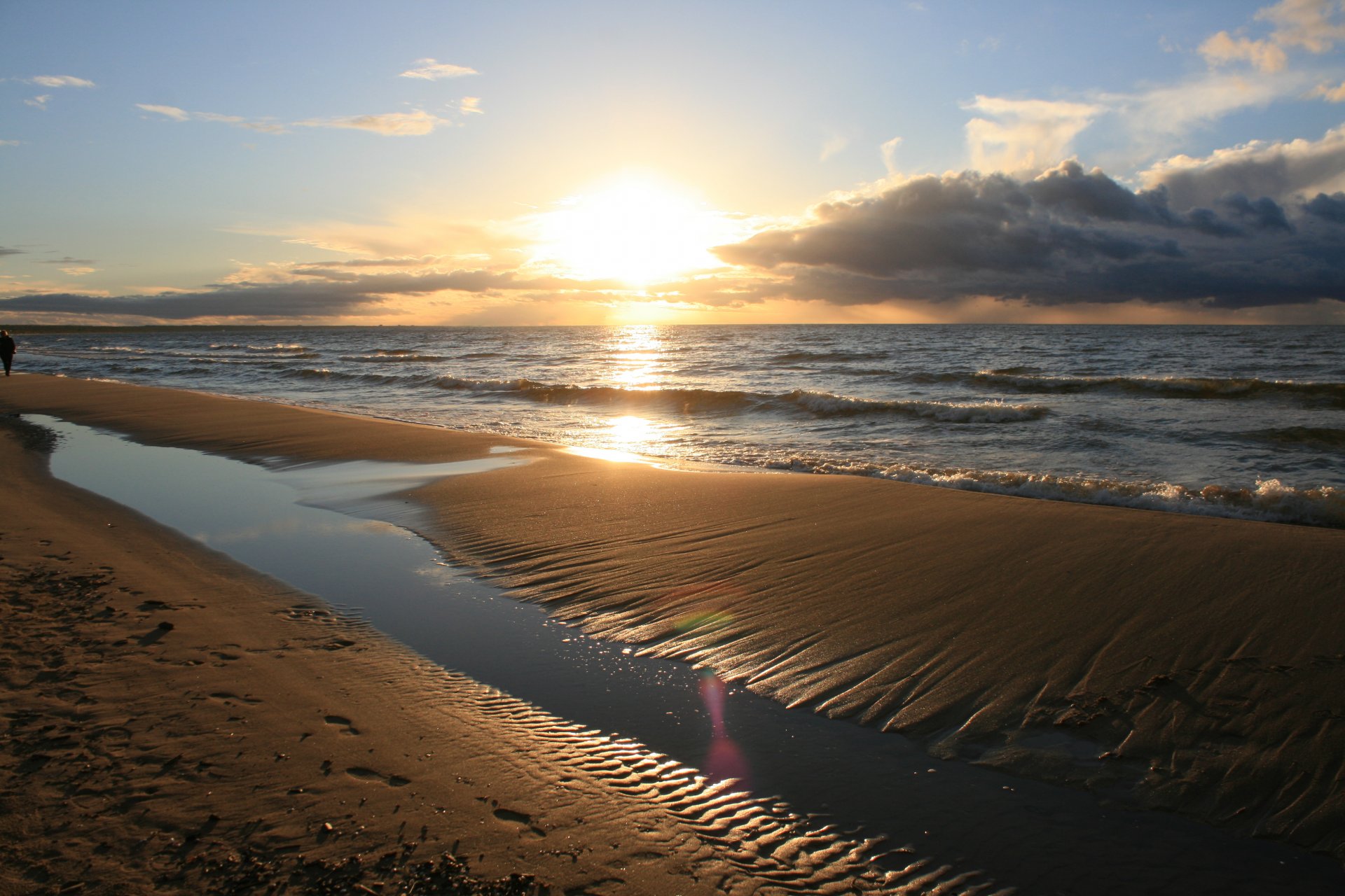 mar puesta de sol mar báltico