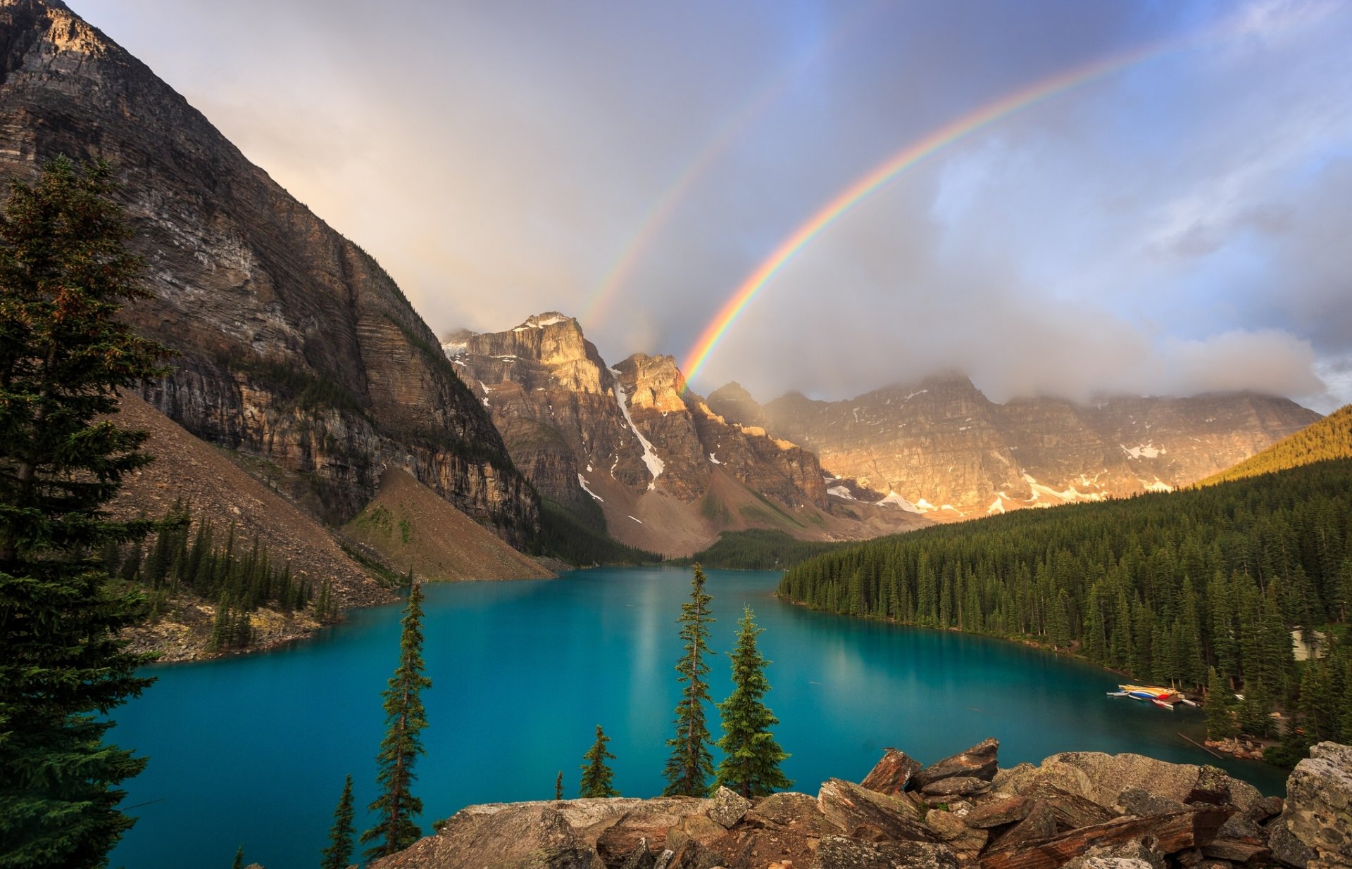 moraine valle dei dieci picchi parco nazionale di banff alberta canada lago moraine banff lago montagne arcobaleno foresta