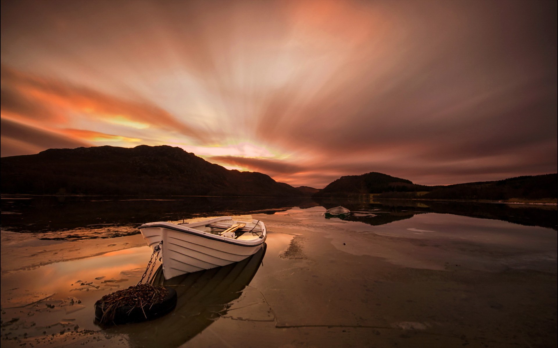 lago barco paisaje