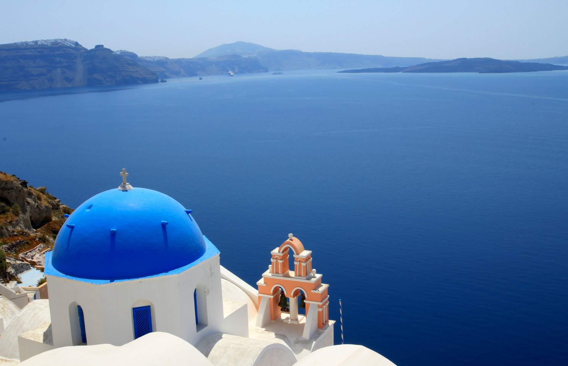 grecia città di oia isola mare chiesa