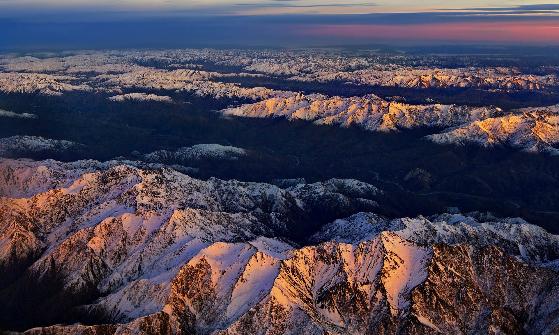 ky clouds mountain sunset tops snow