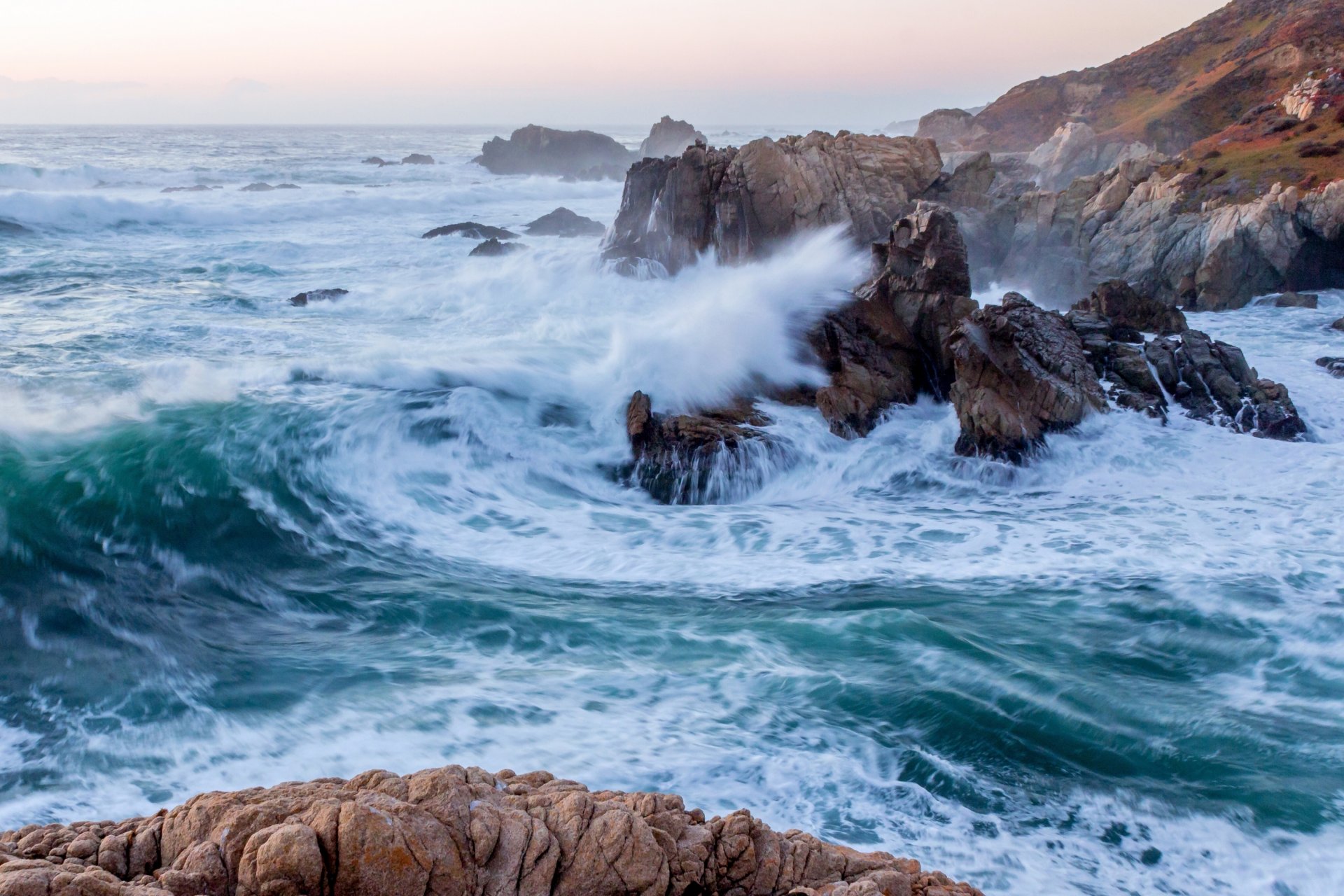 parque estatal de garrapata big sur california océano pacífico olas rocas