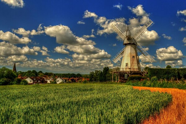 The old mill by the English fields