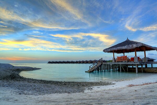 Bungalow en bord de mer des Maldives