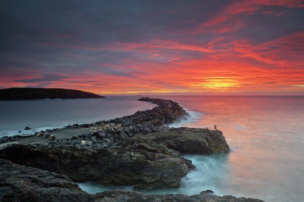 Coucher de soleil marin pour deux