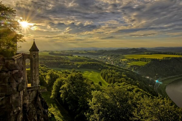 Panorama der Sommerlandschaft in Königstein