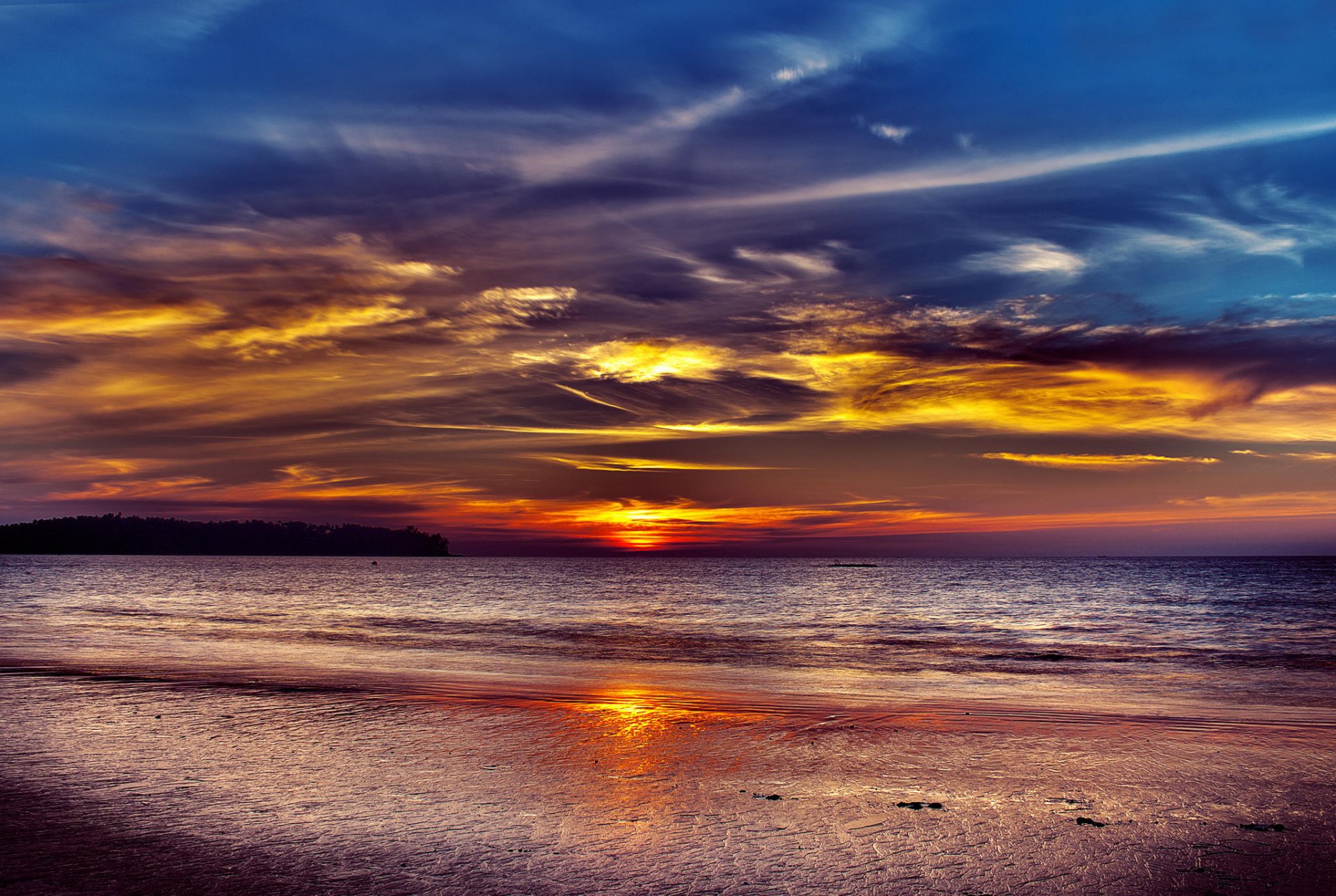 thaïlande coucher de soleil mer