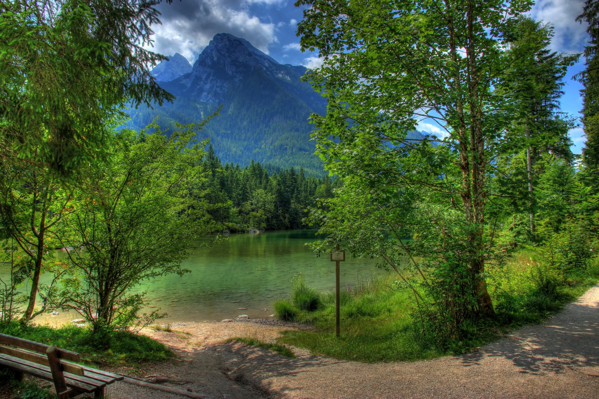 landscape germany mountain ramsau bei berchtesgaden bayern munich hdr tree nature