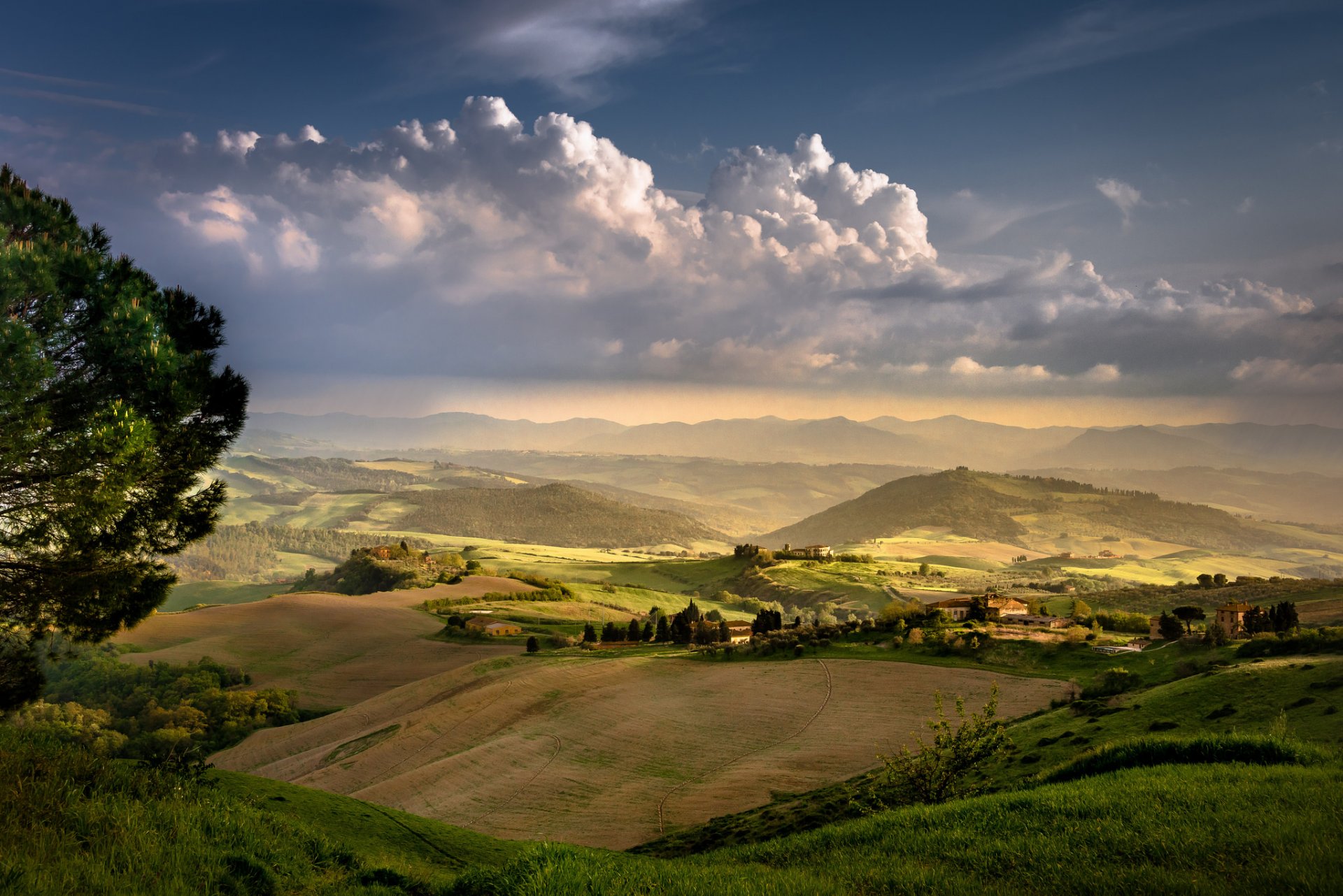 italy tuscany night rural landscape