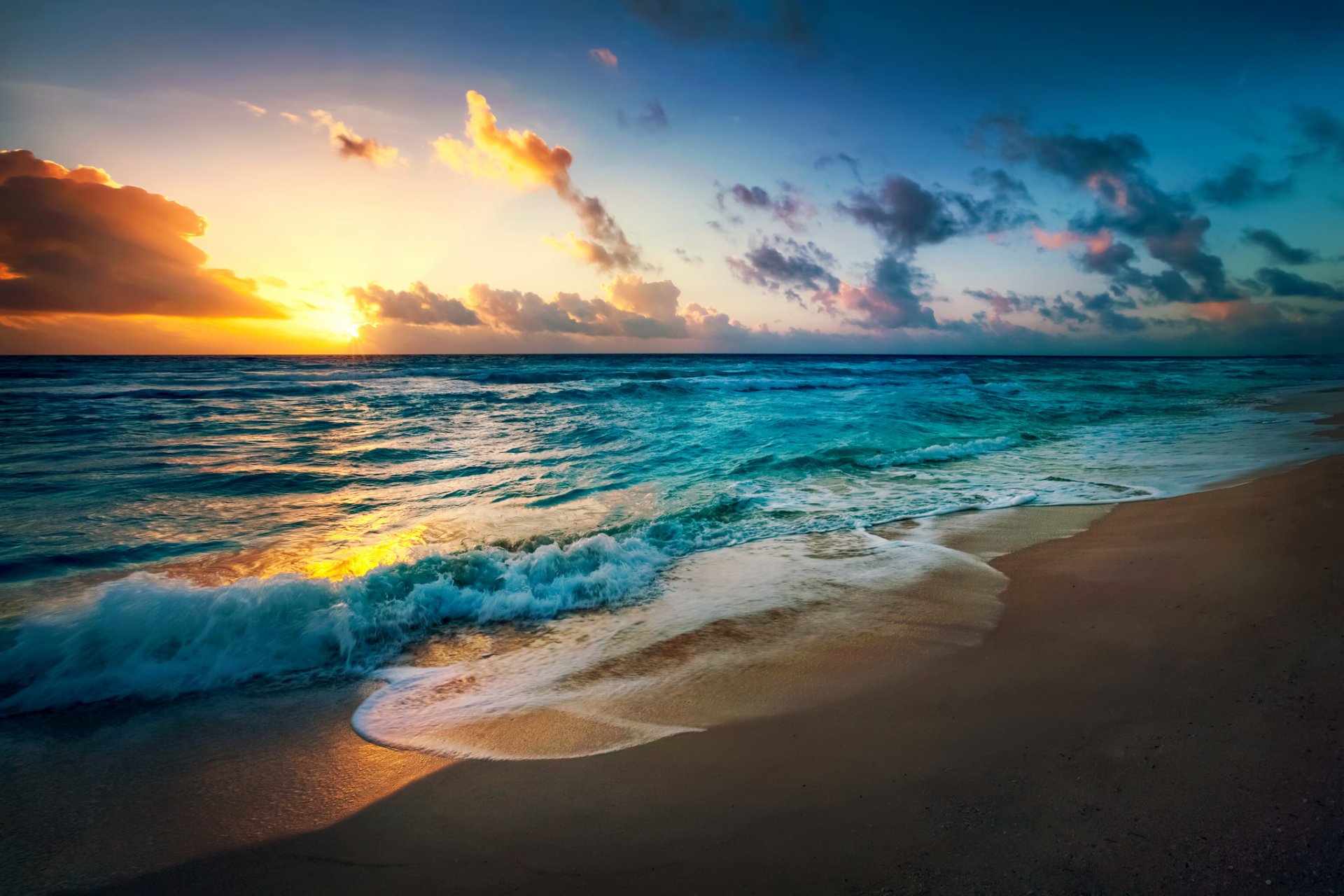 nature landscape sky sunset beach sea ocean sun sand dawn