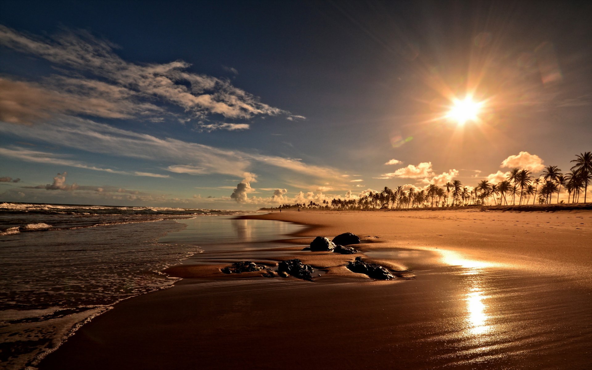 unset on costa do sauipe beach bahia brazil