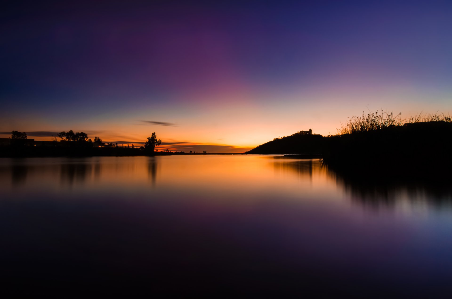 paesaggio natura cielo tramonto alberi silhouette bellezza