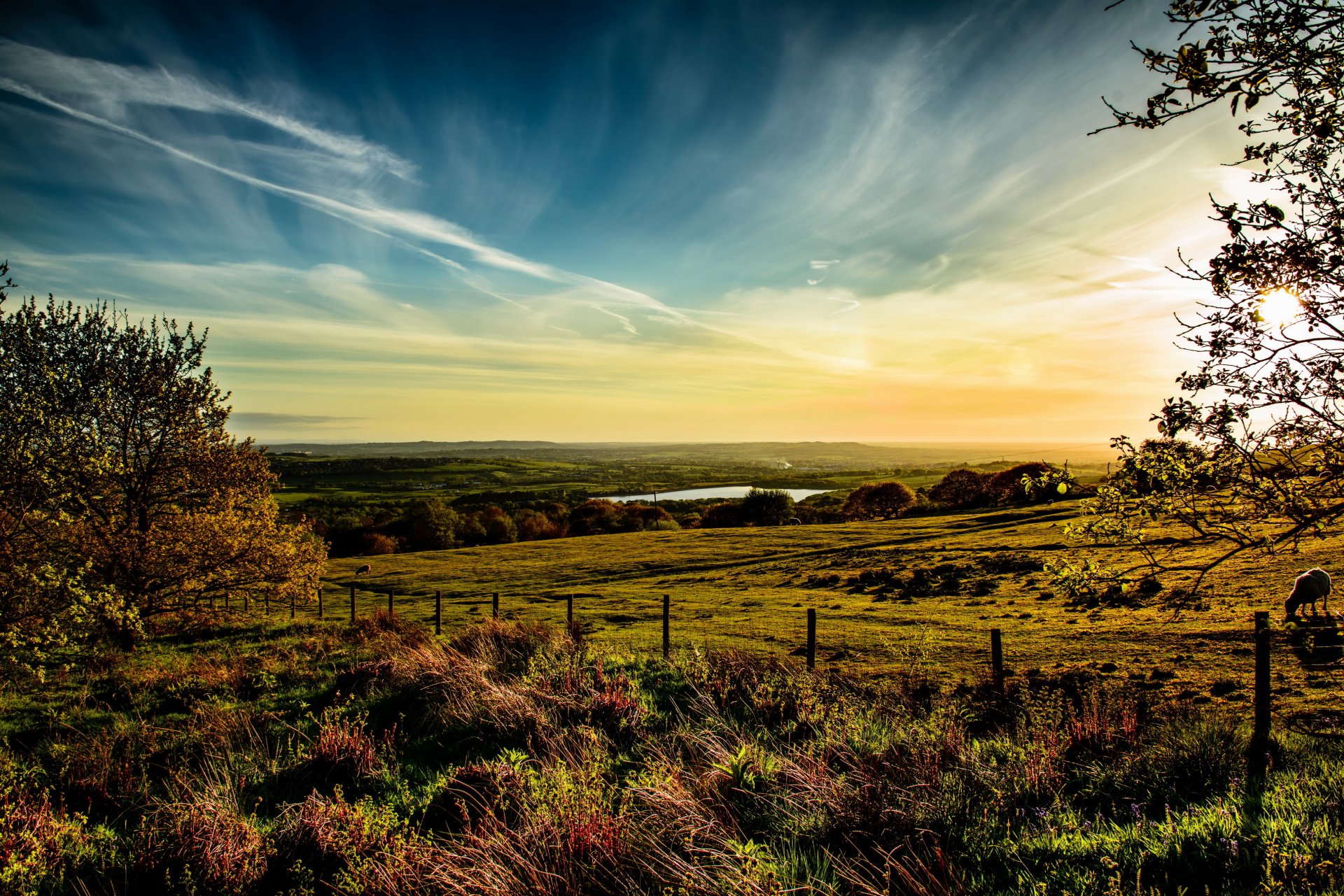 łąki anglia niebo horwich chmury trawa horyzont natura