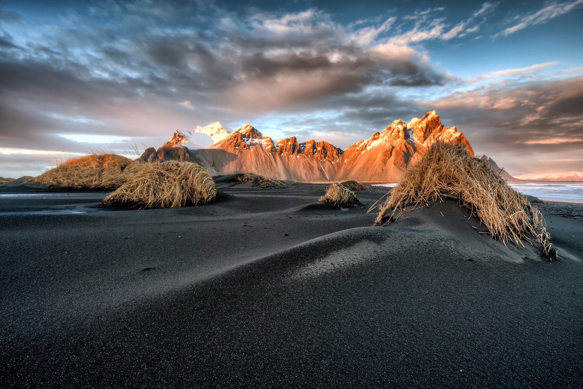 mount vesturhorn iceland mountain sky cloud