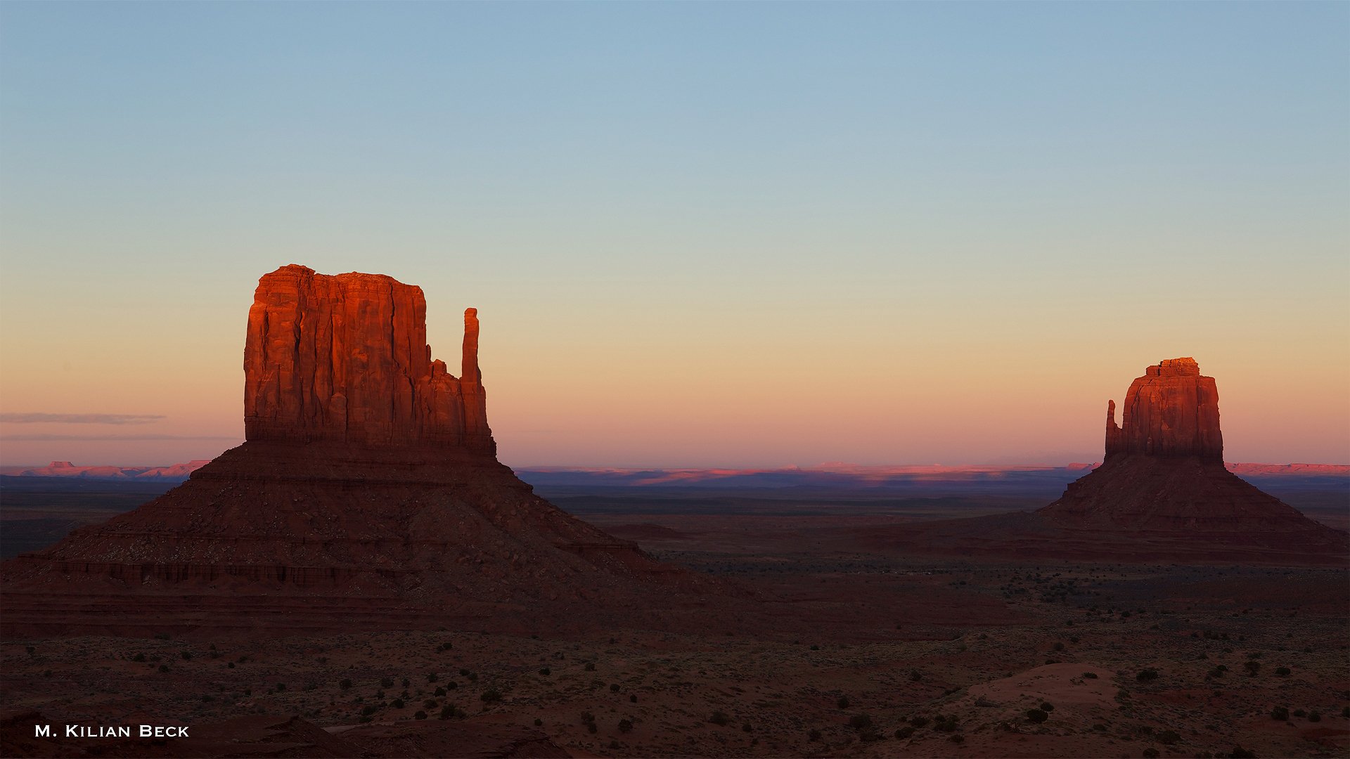 usa arizona monument valley felsen himmel licht abend