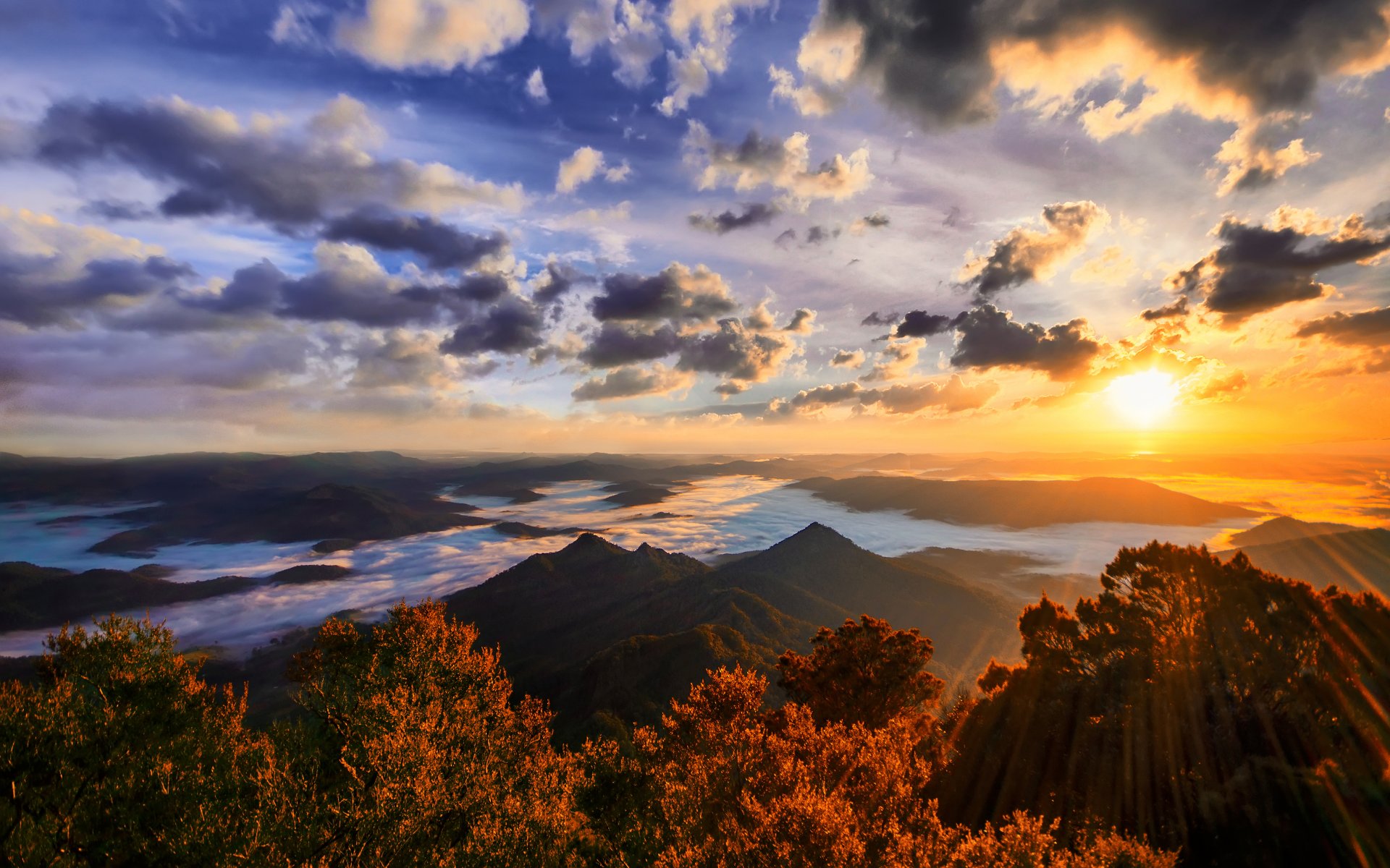 costa de oro australia naturaleza paisaje montañas sol