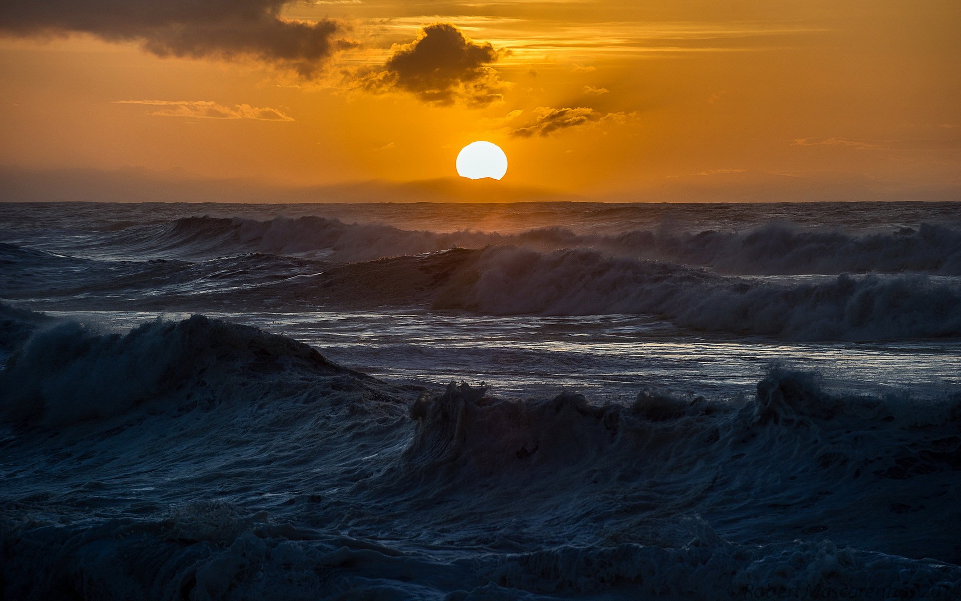 meer wellen sonnenuntergang landschaft