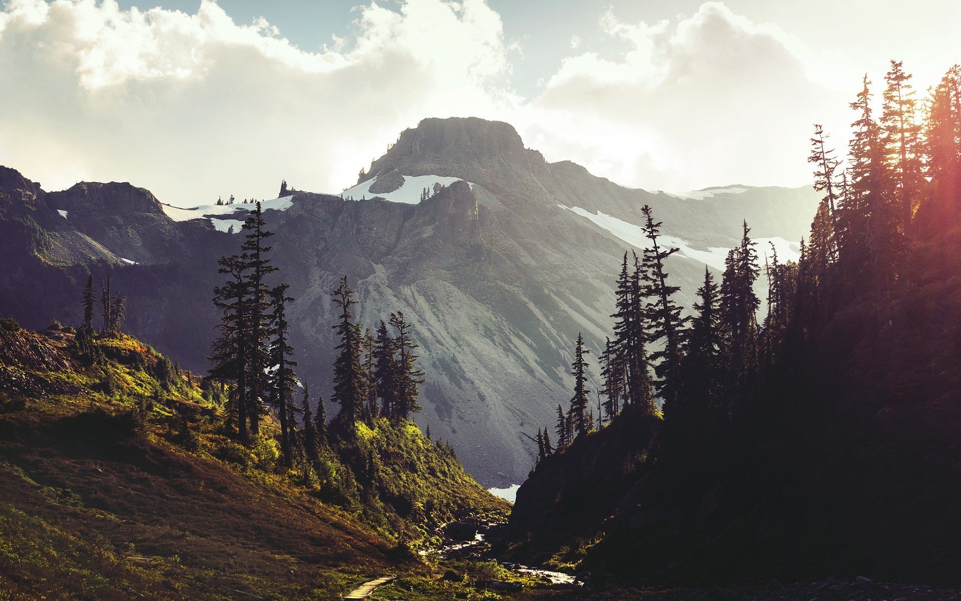 berge bäume landschaft schnee