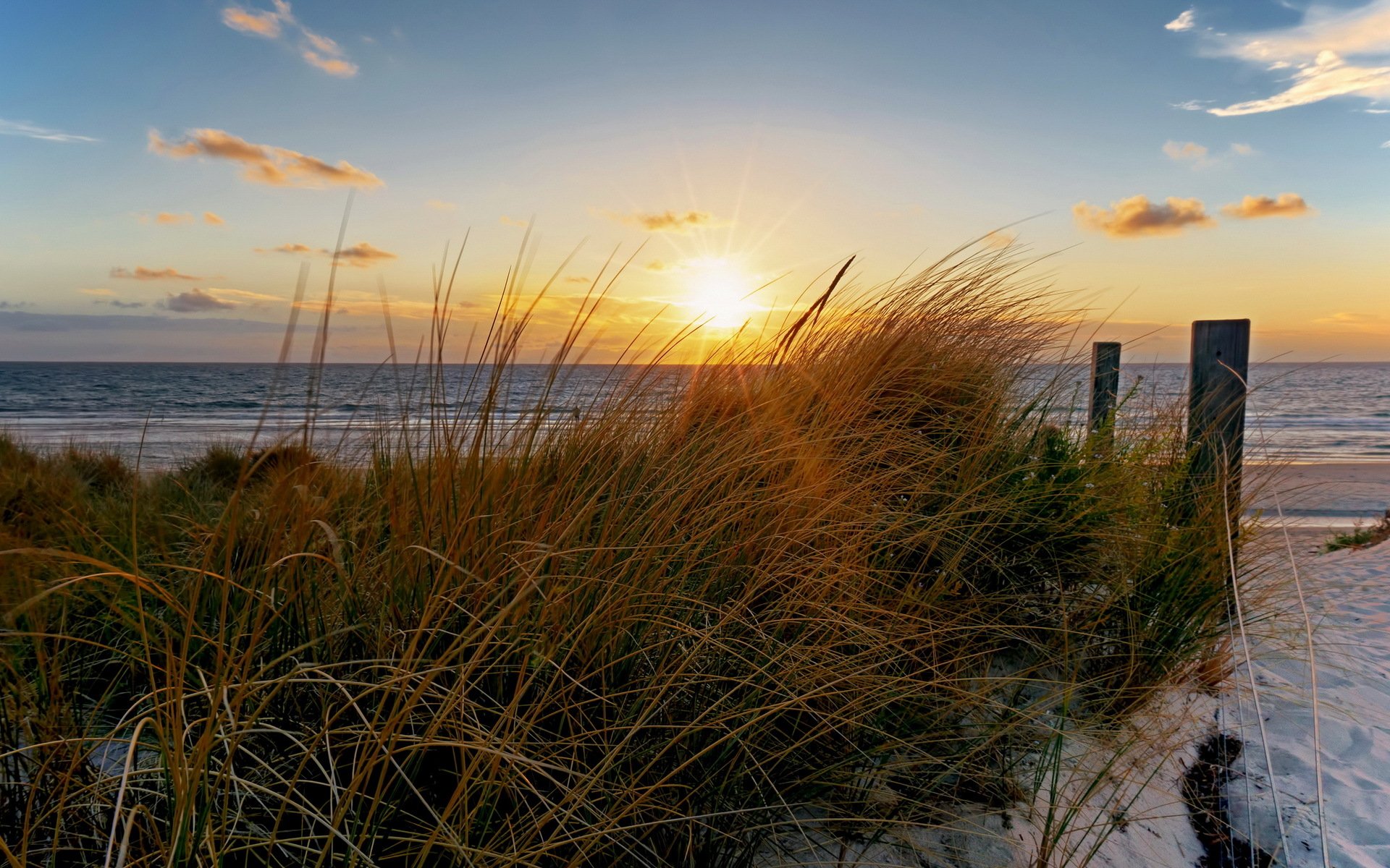 unset sea beach landscape