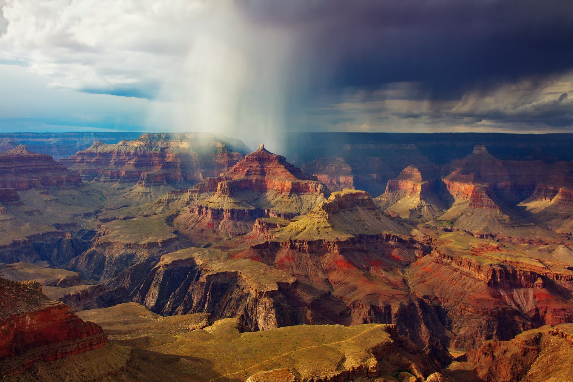 stati uniti parco nazionale del grand canyon cielo nuvole nuvole pioggia rocce