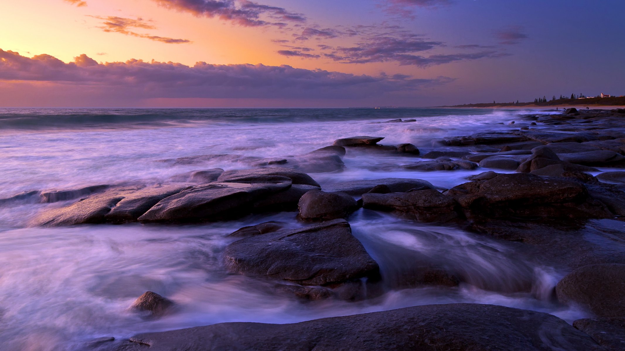 nuit mer pierres paysage