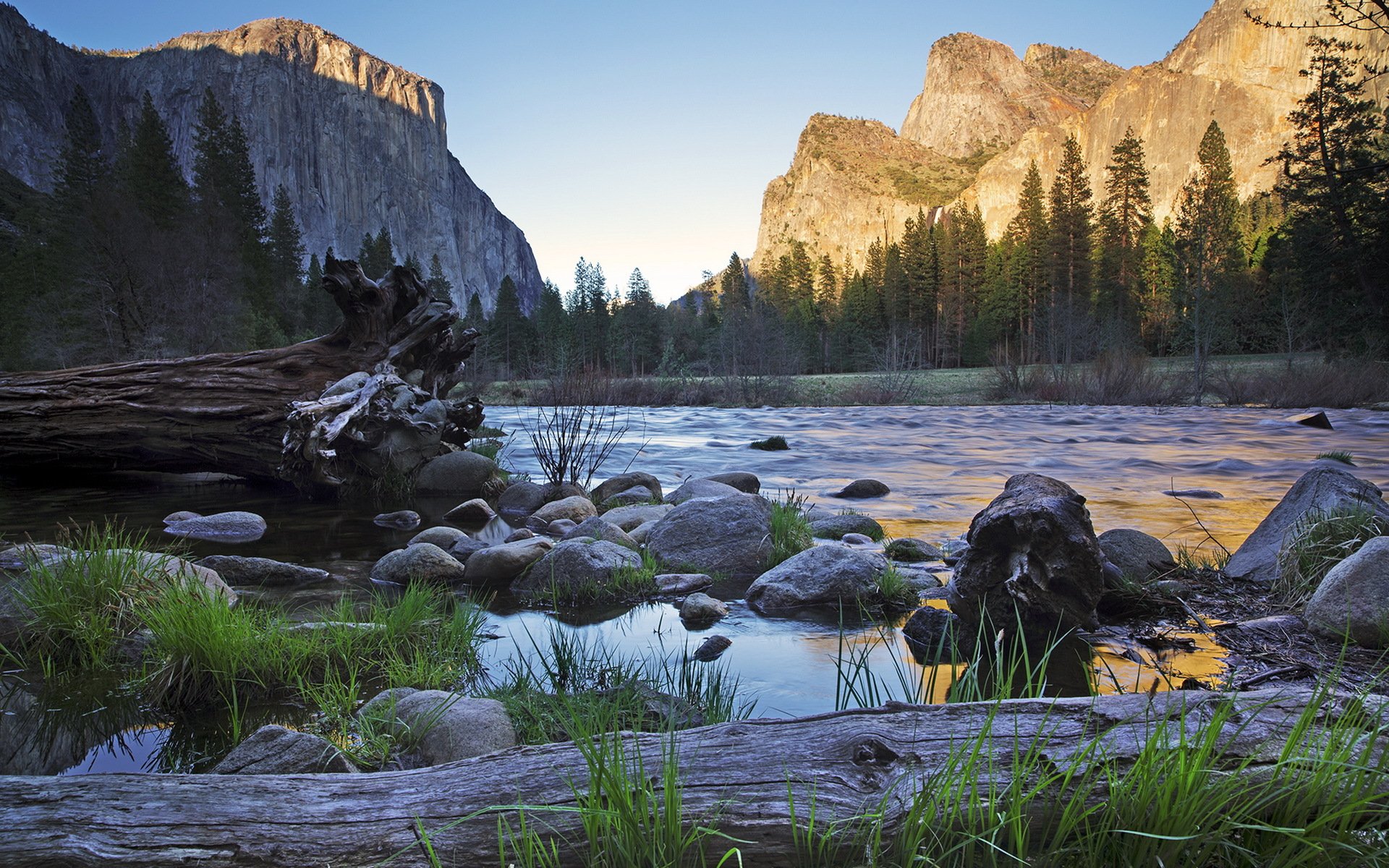 river mountain summer landscape