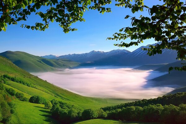 Italy in spring in the Apennine Mountains