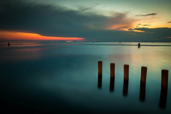 Abend Sonnenuntergang am Meer