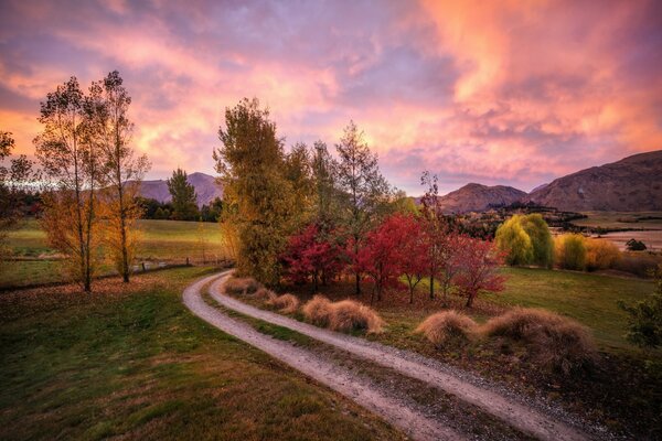 Paysage d automne. route dans les montagnes