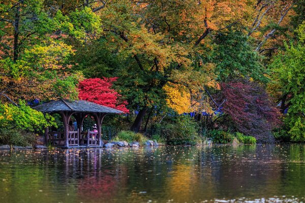 Cenador en central Park de nueva York