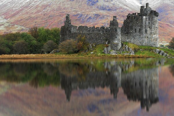 Ruins of a castle in the mountains