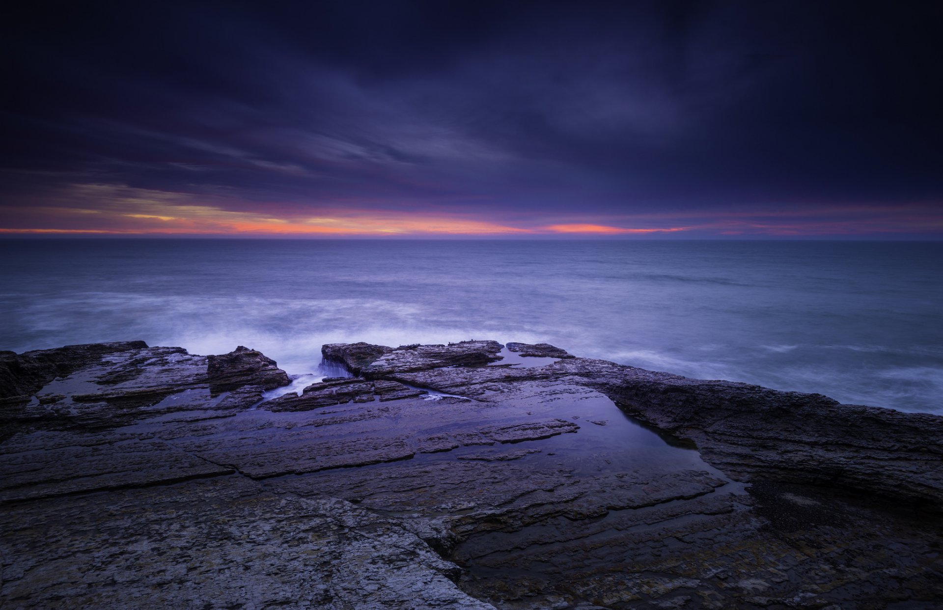 mer plage matin nuages aube