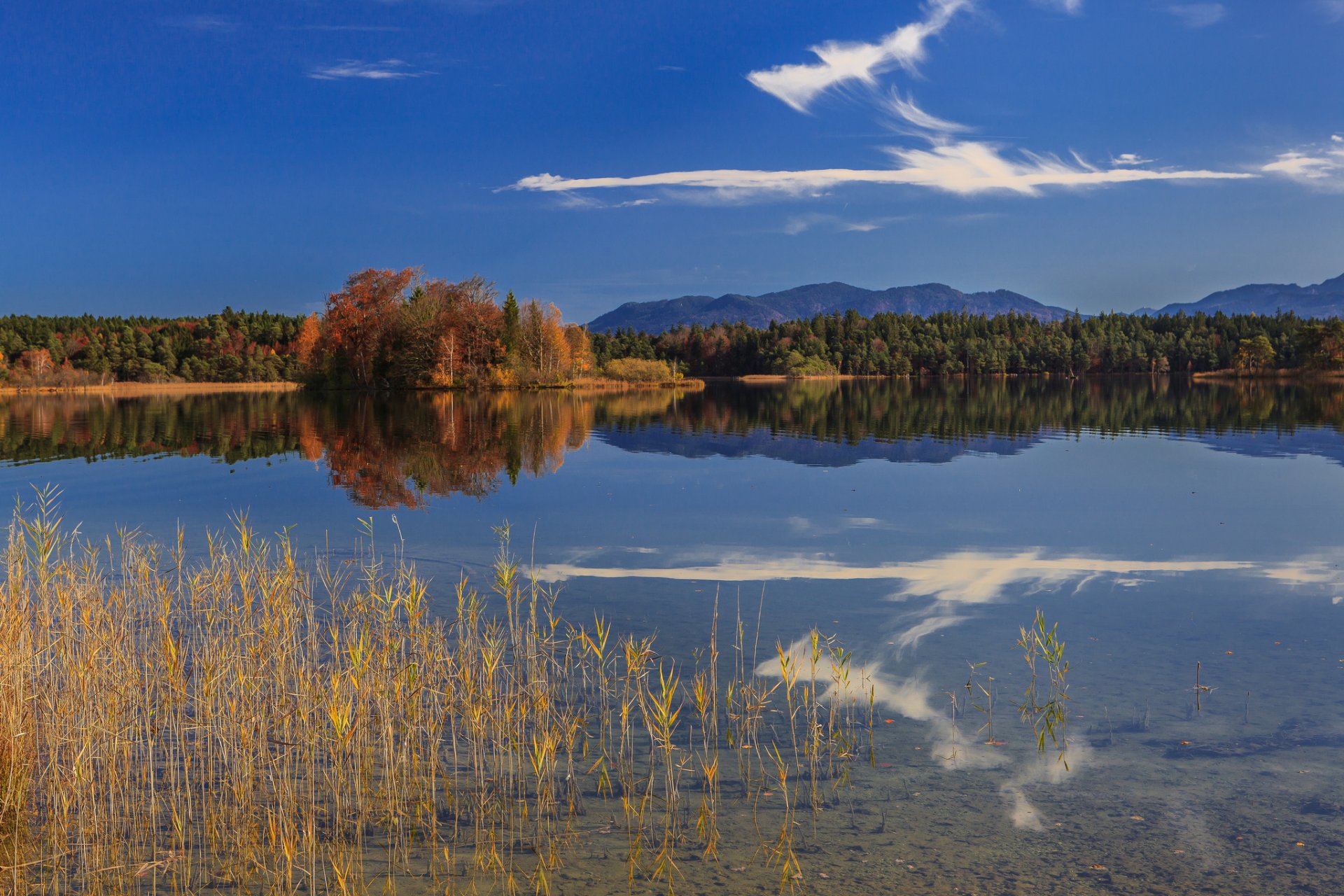 oster lacs bavière allemagne lac automne forêt montagne réflexion