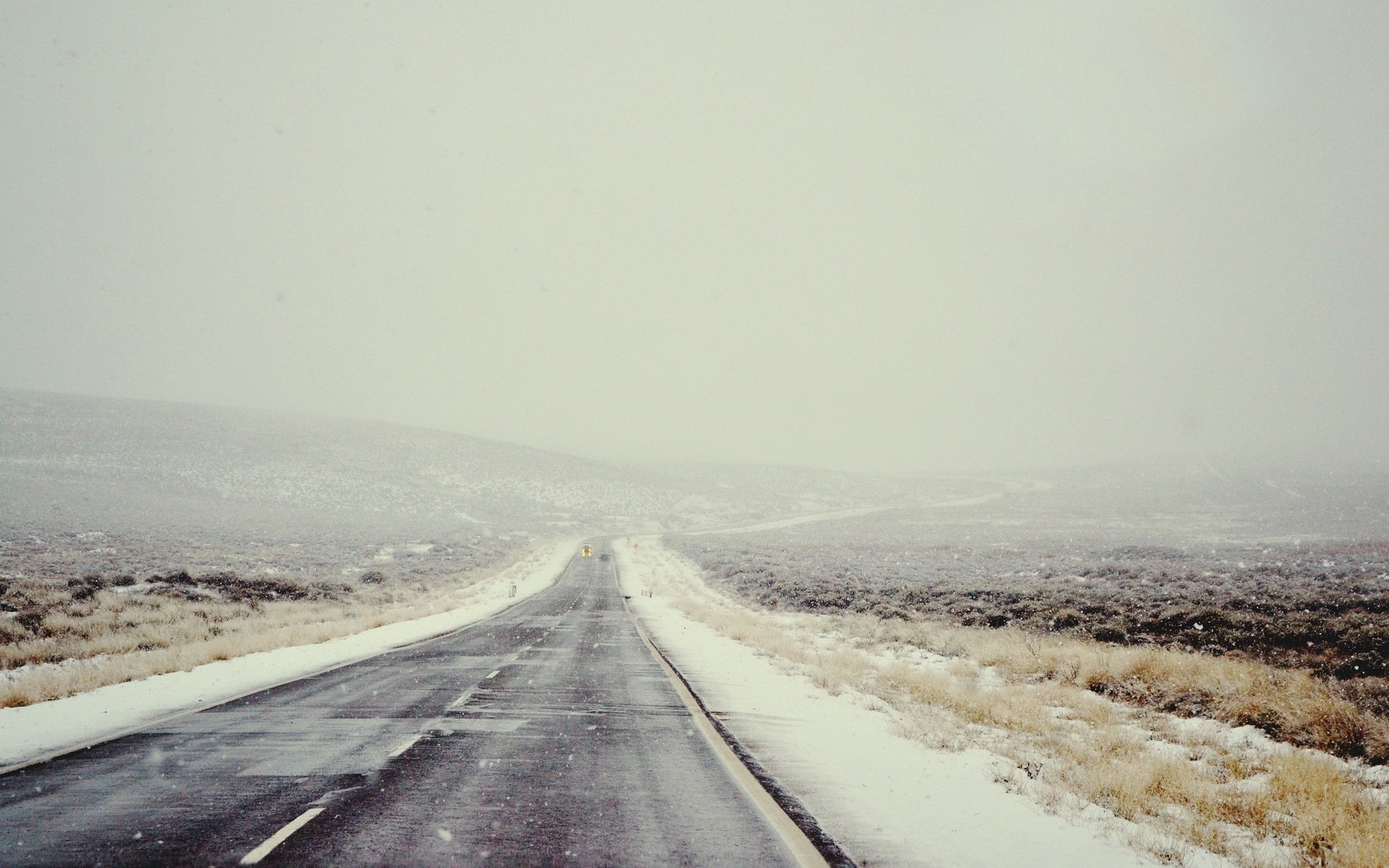 straße schnee feld landschaft