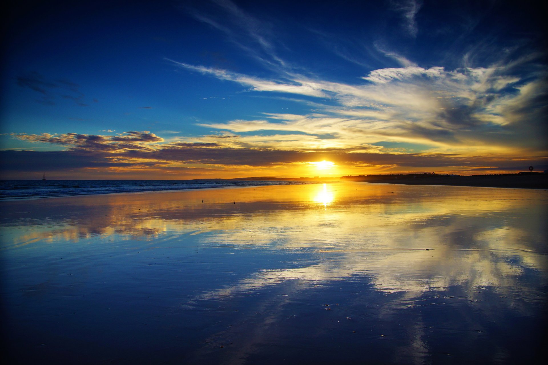 océano atlántico puesta de sol superficie del agua