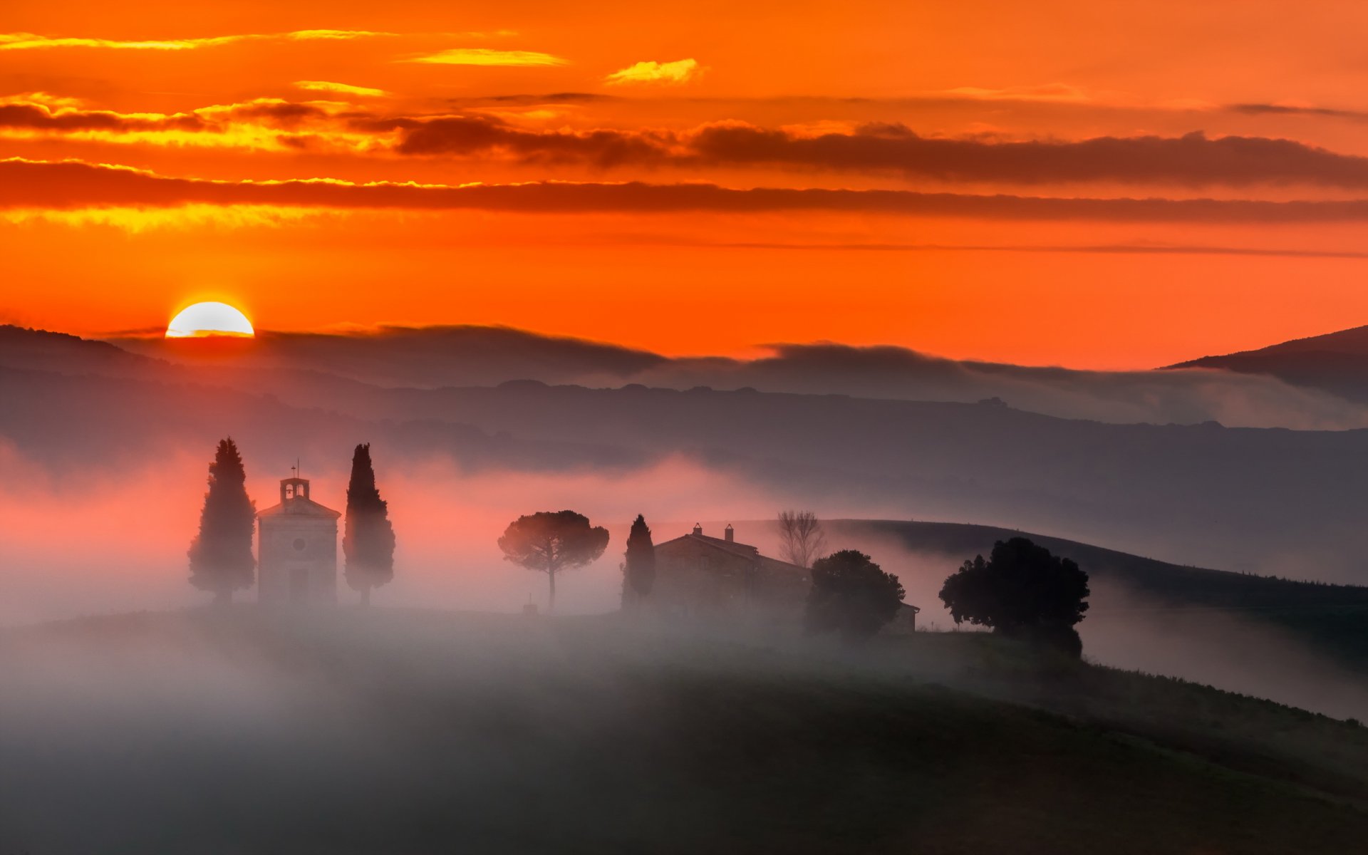 nebbia mattutina natura paesaggio