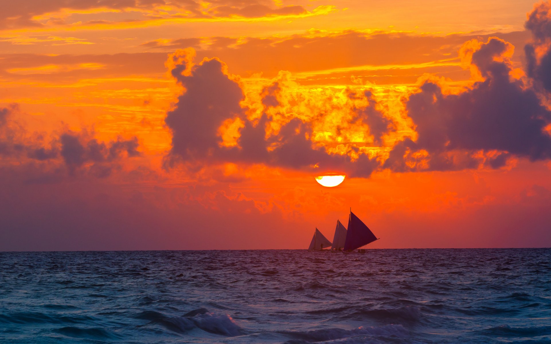 meer sonne sonnenuntergang abend himmel wolken wolken segelboot segelboote stimmung natur