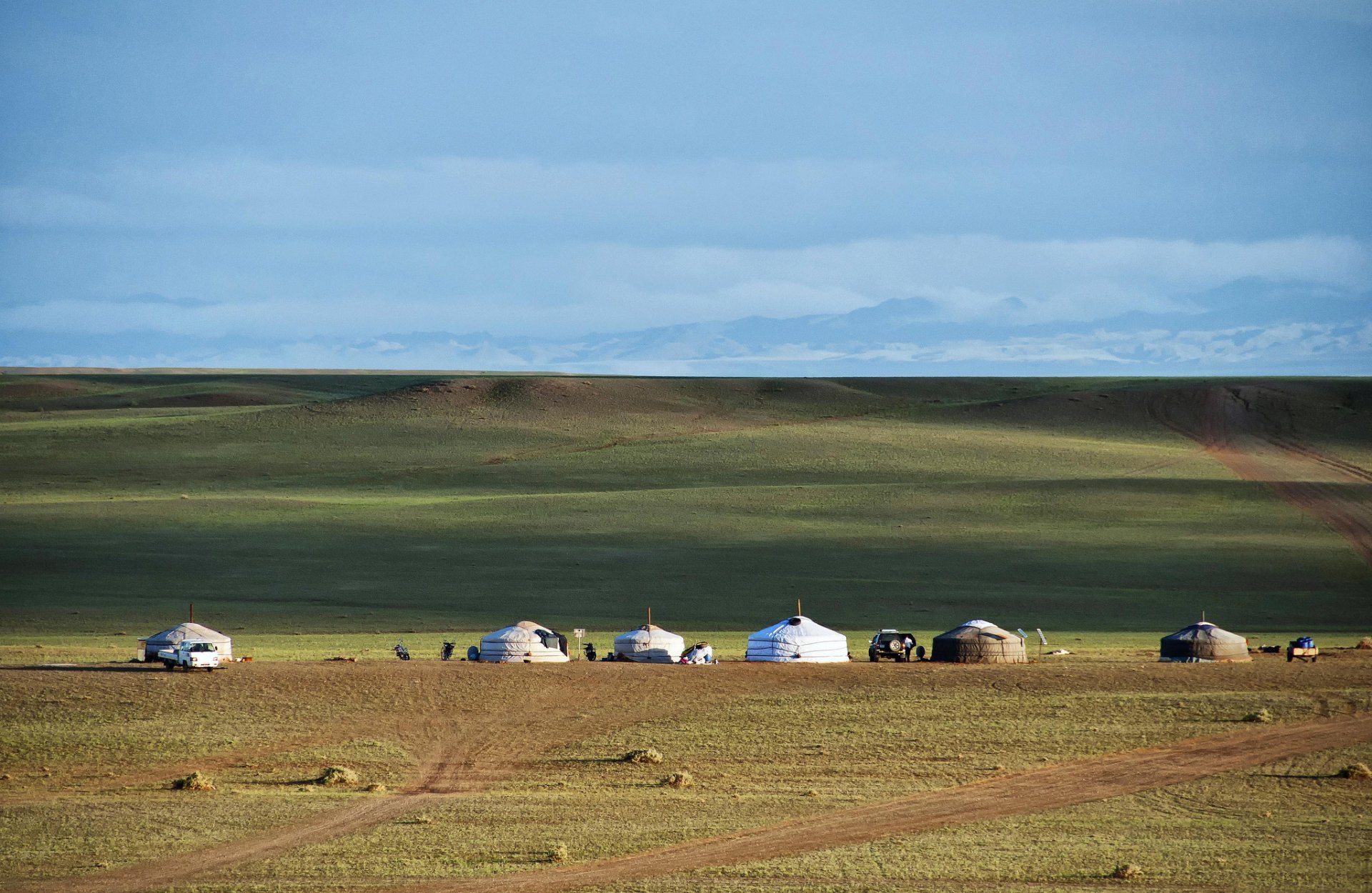 mongolia estepa línea del horizonte