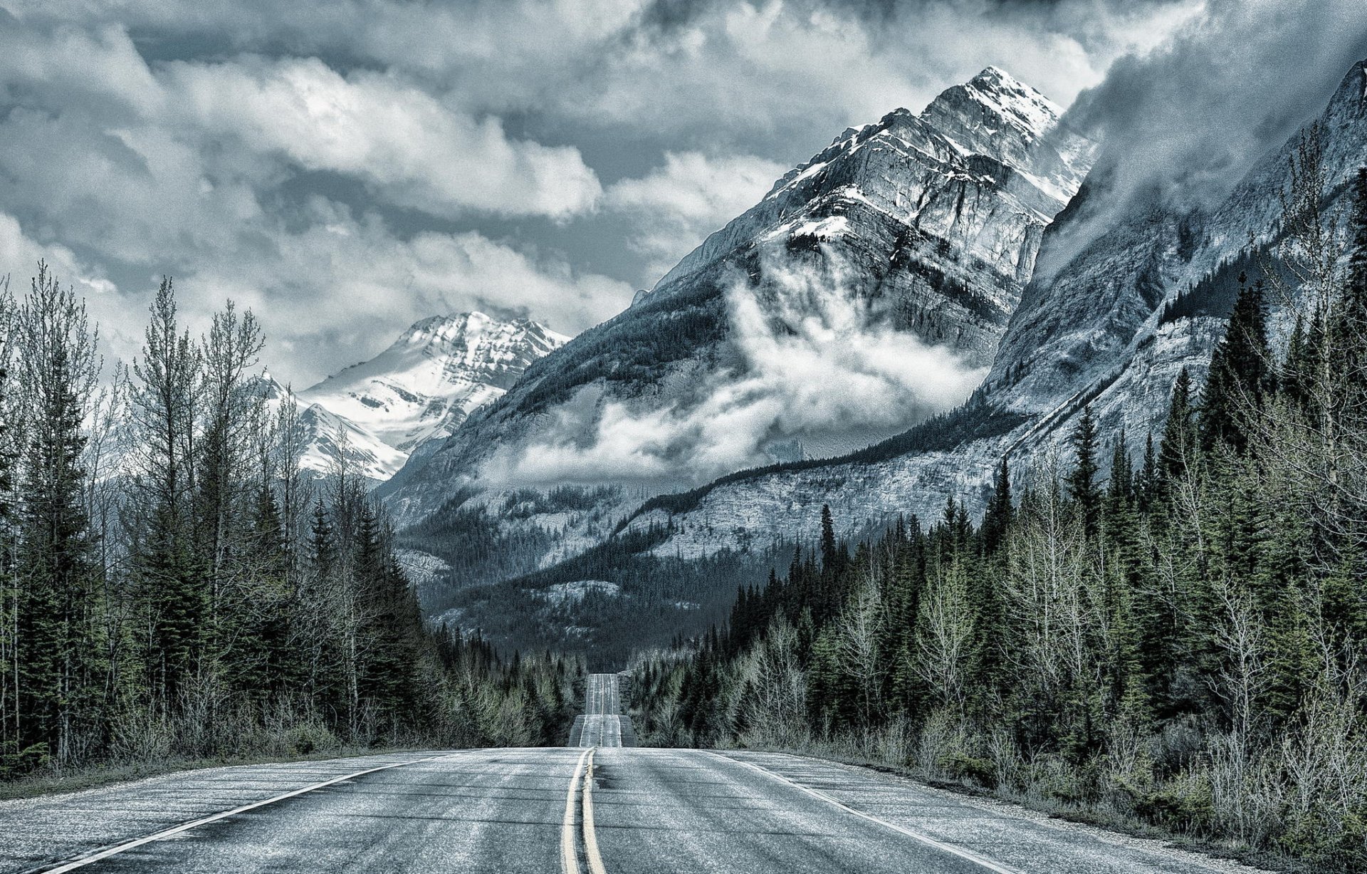 canada banff national park road mountain