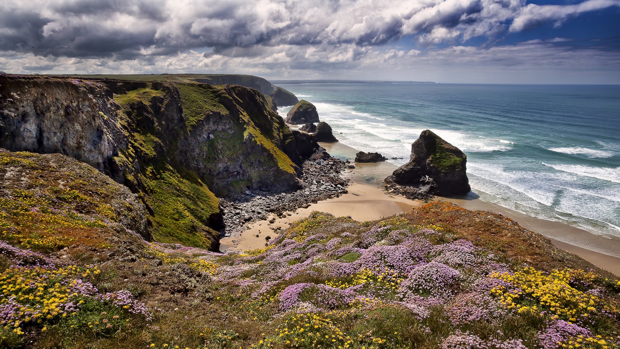 étapes bedruthan cornwall angleterre mer celtique mer celtique falaises côte