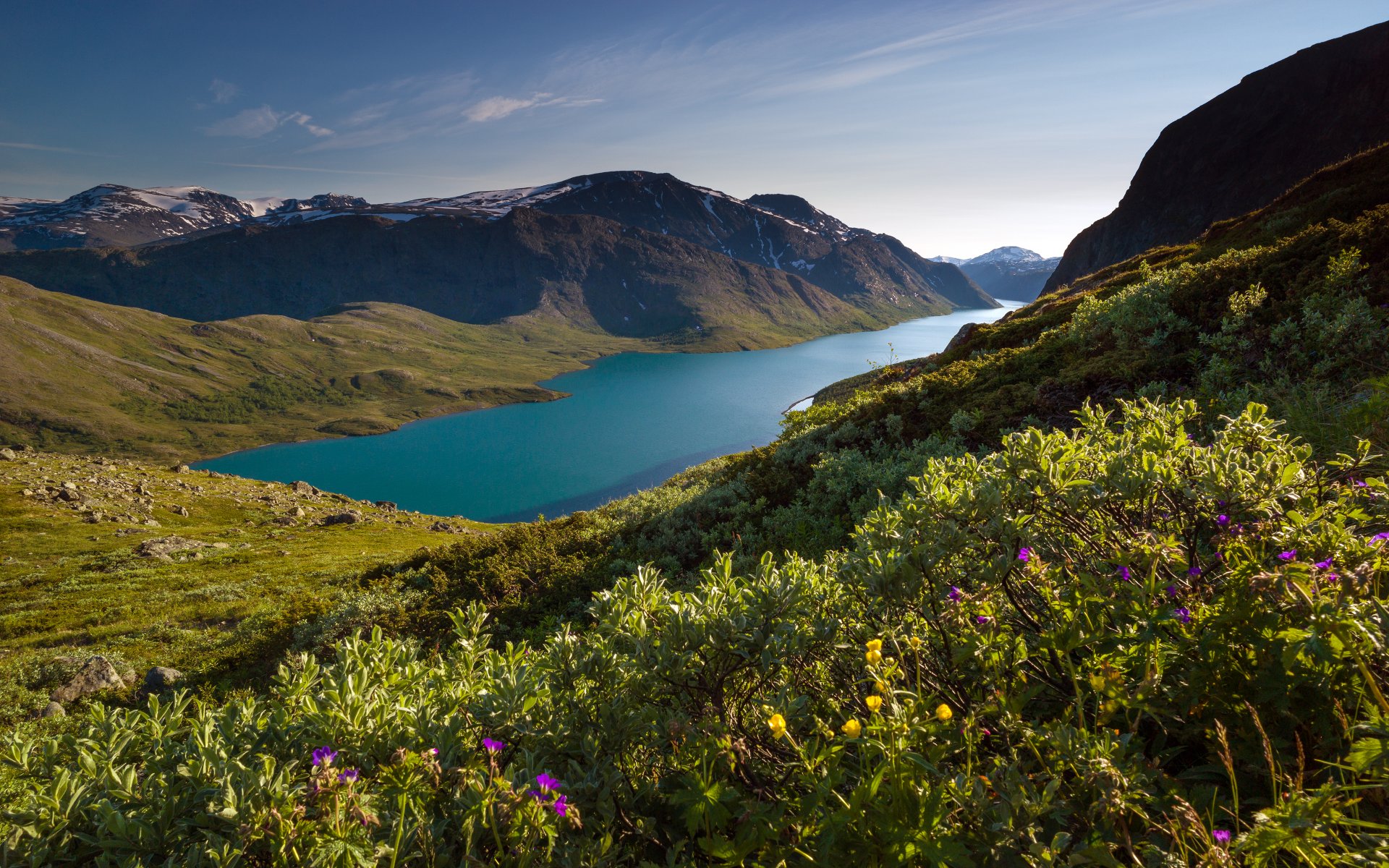 besseggen gjende-see norwegen besseggen-gebirge giende-see berge