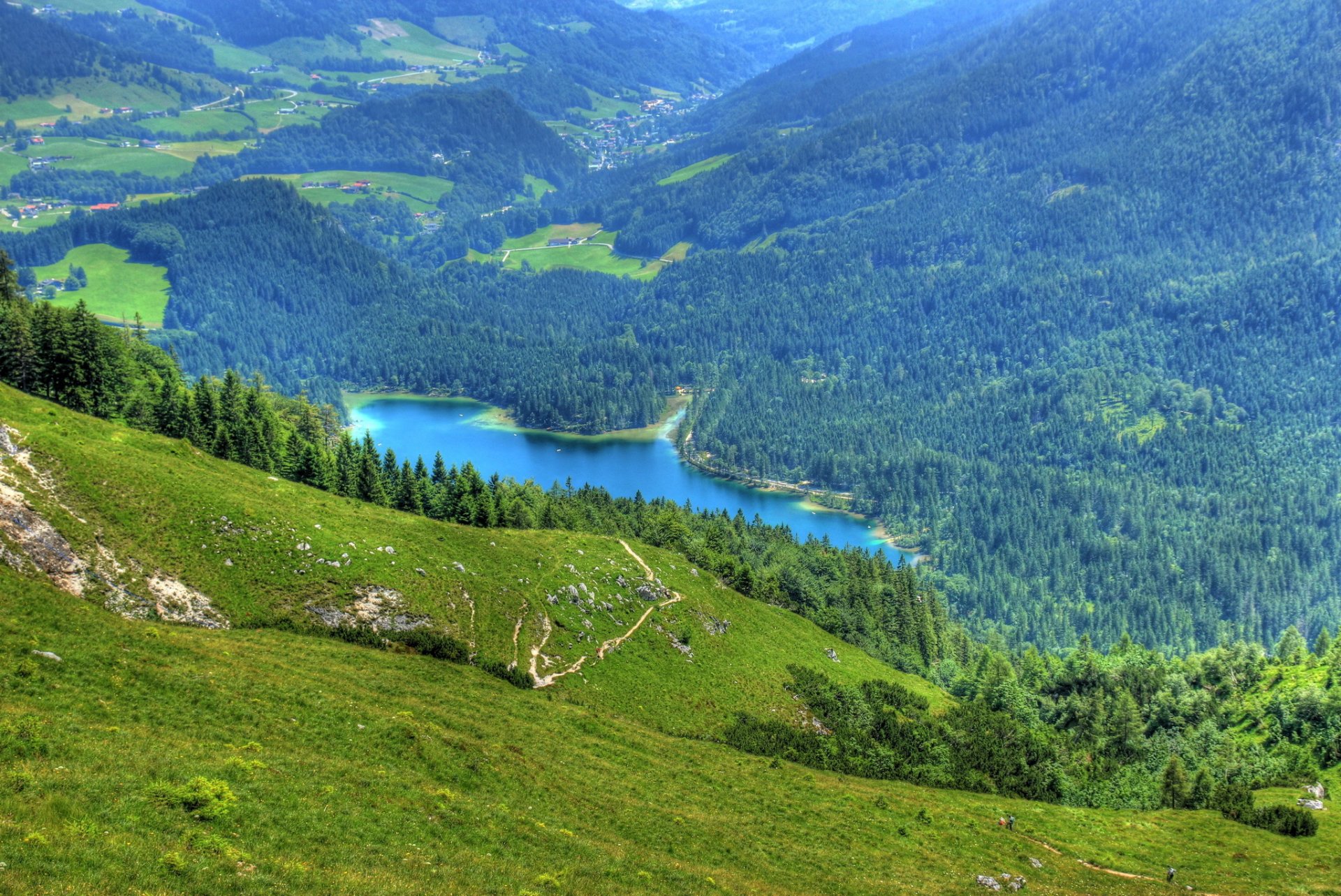 пейзаж германия рамзау-берхтесгаден бавария озеро сверху природа